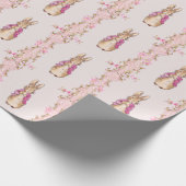 ピーターザラビットピンクジャケットフローラフレーム ラッピングペーパー (角)