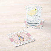 ピーターザラビットピンクジャケット スクエアペーパーコースター (インサイチュ)