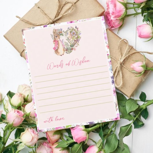 ピーターザラビットピンクフローラガールベビーシャワーゲーム