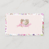 ピーターザラビットピンクフローラガールベビーシャワー エンクロージャーカード (裏面)