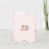 ピーターザラビットピンクフローラガールベビーシャワー サンキューカード (裏面)