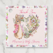 ピーターザラビットピンクフローラガールベビーシャワー フェイバータグ (正面)