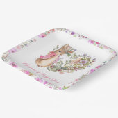 ピーターザラビットピンクフローラガールベビーシャワー ペーパープレート (傾斜あり)