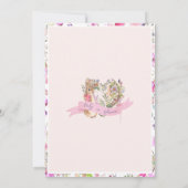 ピーターザラビットピンクフローラガールベビーシャワー 招待状 (裏面)