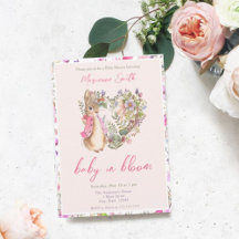 ピーターザラビットピンクフローラガールベビーシャワー