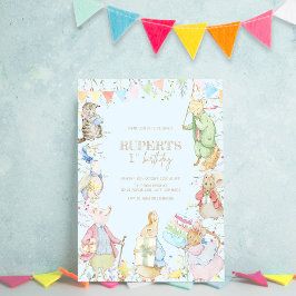 ピーターザラビットファーストブルー誕生日 招待状