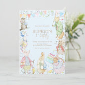 ピーターザラビットファーストブルー誕生日 招待状 (スタンド正面)