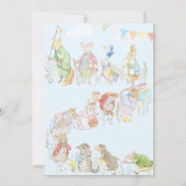 ピーターザラビットファーストブルー誕生日 招待状 (裏面)