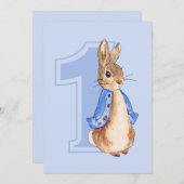 ピーターザラビットファースト誕生日招待状 招待状 (正面/裏面)