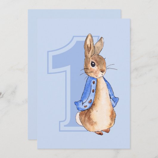ピーターザラビットファースト誕生日招待状 招待状 (正面/裏面)