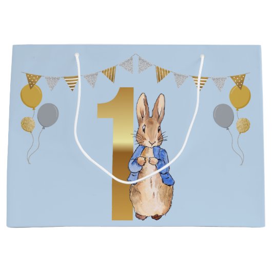 ピーターザラビットファースト誕生日 ラージペーパーバッグ (正面)