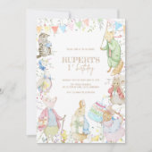 ピーターザラビットファースト誕生日 招待状 (正面)