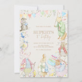 ピーターザラビットファースト誕生日 招待状 (正面)