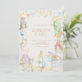 ピーターザラビットファースト誕生日 招待状 (スタンド正面)