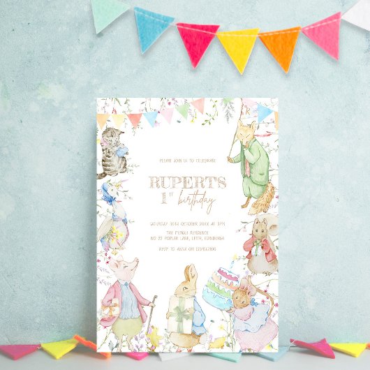 ピーターザラビットファースト誕生日 招待状