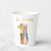 ピーターザラビットファースト誕生日 紙コップ (正面)
