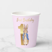 ピーターザラビットファースト誕生日 紙コップ (正面)