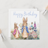 ピーターザラビットフロプジェミマハッピーバースデー カード (正面/裏面インサイチュ)