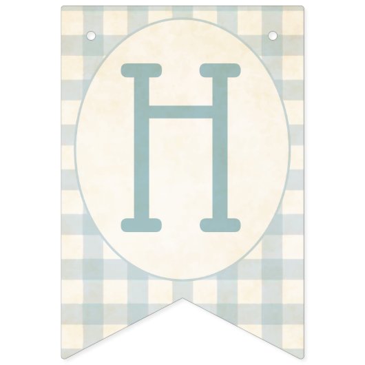 ピーターザラビットブルーギンガムファースト誕生日 バンティングフラッグ (第2の旗)