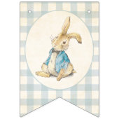ピーターザラビットブルーギンガムファースト誕生日 バンティングフラッグ (第1の旗)