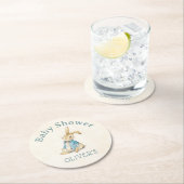 ピーターザラビットブルーベビーシャワー ラウンドペーパーコースター (インサイチュ)