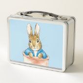 ピーターザラビットポット工場で座る メタルランチボックス (裏面)