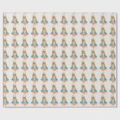 ピーターザラビットポット工場で座る ラッピングペーパー (フラット)