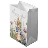 ピーターザラビットワイルドフラワーズハッピーイースター ミディアムペーパーバッグ (正面アングル)