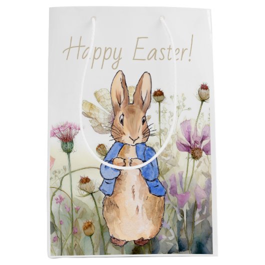 ピーターザラビットワイルドフラワーズハッピーイースター ミディアムペーパーバッグ (正面)