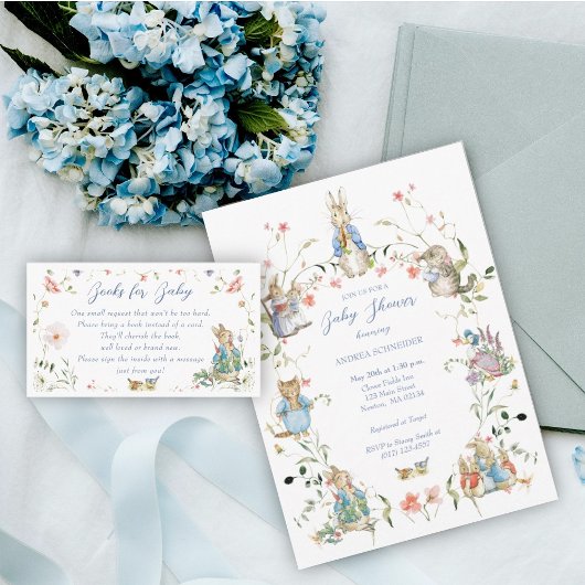 ピーターザラビットワイルドフラワーベイビーシャワー 招待状