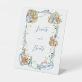 ピーターザラビットワイルドフラワーリボン赤ちゃんシャワー 台座サイン (正面)