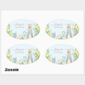 ピーターザラビット春開花イースターベイビーシャワー 楕円形シール (シート)