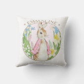 ピーターザラビット春開花ピンクベビーシャワー クッション (裏面)