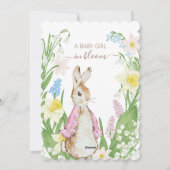 ピーターザラビット春開花ピンクベビーシャワー シーズンカード (裏面)