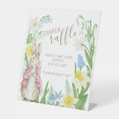 ピーターザラビット春開花ピンクベビーシャワー 台座サイン (正面)