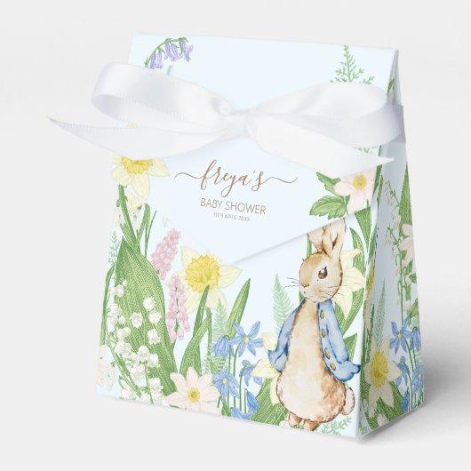ピーターザラビット春開花ブルーベビーシャワー フェイバーボックス (正面サイド)
