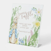 ピーターザラビット春開花ブルーベビーシャワー 台座サイン (正面)