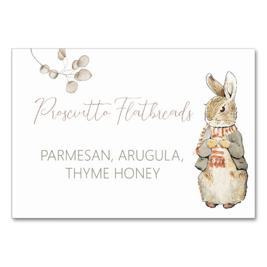 ピーターザラビット秋秋の冬の食品ラベル テーブルナンバー (正面)