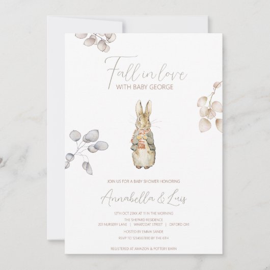 ピーターザラビット秋秋冬ベビーシャワー 招待状 (正面)