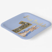 ピーターザラビット金ゴールド1st誕生日 ペーパープレート (傾斜あり)