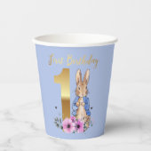 ピーターザラビット金ゴールド1st誕生日 紙コップ (正面)