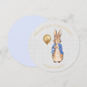 ピーターザラビット グレー リネン サンキューカード (正面/裏面)