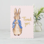 ピーターザラビット ピンクの背景 サンキューカード (スタンド正面)