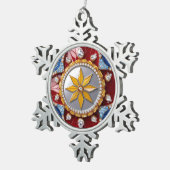 ピータースノーフレークオーナメントとコロンビアの色 スノーフレークピューターオーナメント (右)