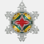 ピータースノーフレークオーナメントとロサンゼルスカラー スノーフレークピューターオーナメント (正面)