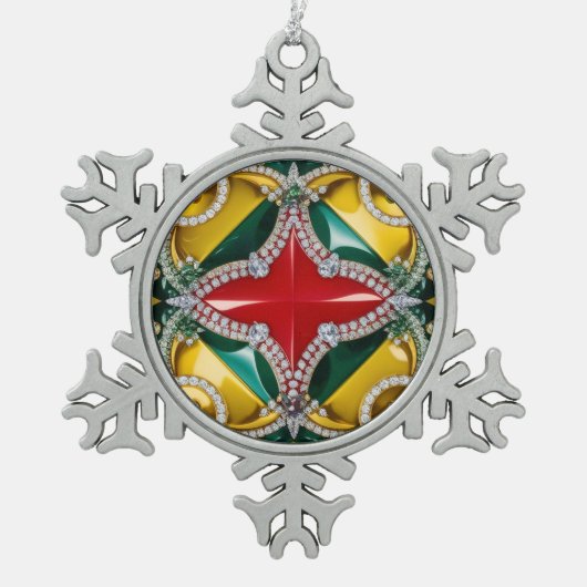 ピータースノーフレークオーナメントとロサンゼルスカラー スノーフレークピューターオーナメント (正面)