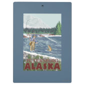 ピーターズバーグ、アラスカ-はえの漁師 クリップボード (裏面)