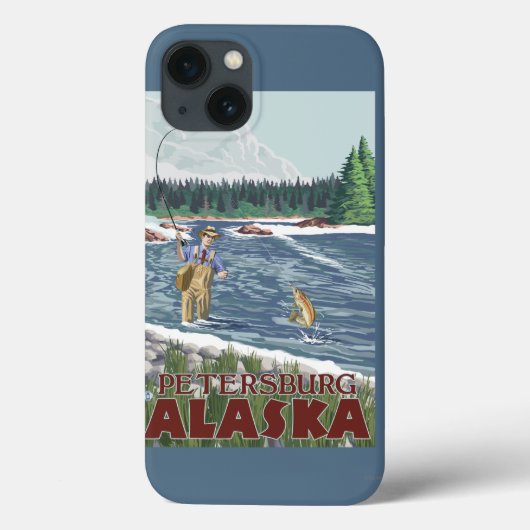 ピーターズバーグ、アラスカ-はえの漁師 Case-Mate iPhoneケース (裏面)