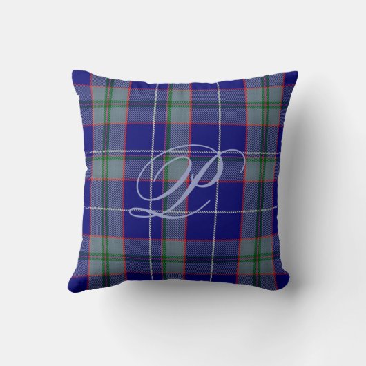 ピーターソンのタータンチェックのモノグラムの枕 クッション (裏面)