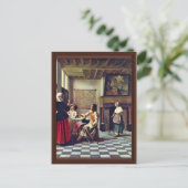 ピーターデ王に二人の男と酒を飲んでいる女性( ポストカード (スタンド正面)